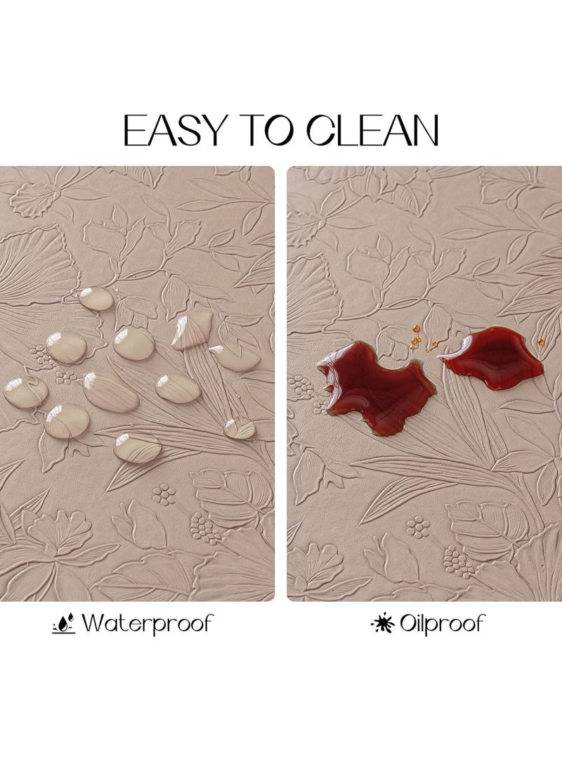 Vparty Vinyl Placemats Set of 4 Heat Resistant Waterproof Oilproof Wipeable Anti Slip Faux Leather Vinyl Table Mats for Kitchen Dining Party Outdoor  - Image 3