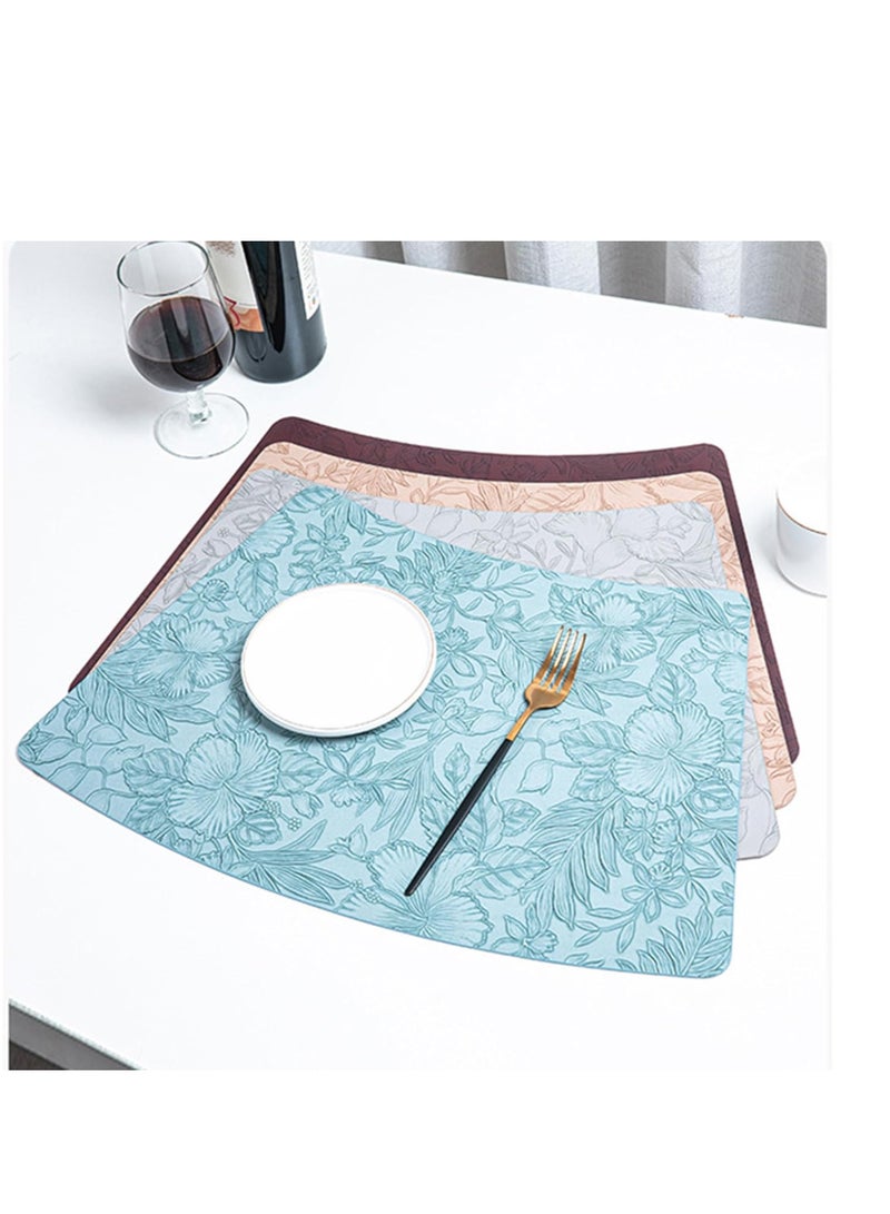 Vparty Vinyl Placemats Set of 4 Heat Resistant Waterproof Oilproof Wipeable Anti Slip Faux Leather Vinyl Table Mats for Kitchen Dining Party Outdoor  - Image 4