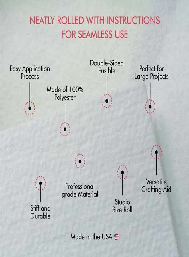 Fairfield Stiffen 2, Double-Sided Polyester Fusible Interfacing, Ideal for Making Tote Bags, Purses, Boxes, Hats, and More, Easy to Use and Customize, 20" Wide by 10 Yards Roll - Image 5