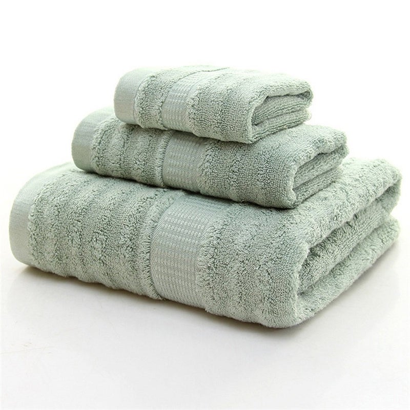 Mush Bamboo Luxurious 3 PieceTowels Set | Ultra Soft, Absorbent and Antimicrobial 600 GSM (Bath Towel, Hand Towel and Face Towel) Perfect for Daily Use and Gifting (Olive Green) - Image 1