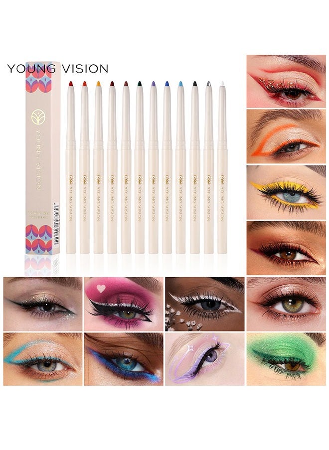 YOUNG VISION - Professional Eyeliner Pencil, Highly Pigmented, Easy To Apply and Colored, Waterproof Smudge-Proof, Intense Coloring Lasts All Day Wearing, Can Be Used As a Lip Liner, Eye Shadow and Eyebrow Pencil - Image 1