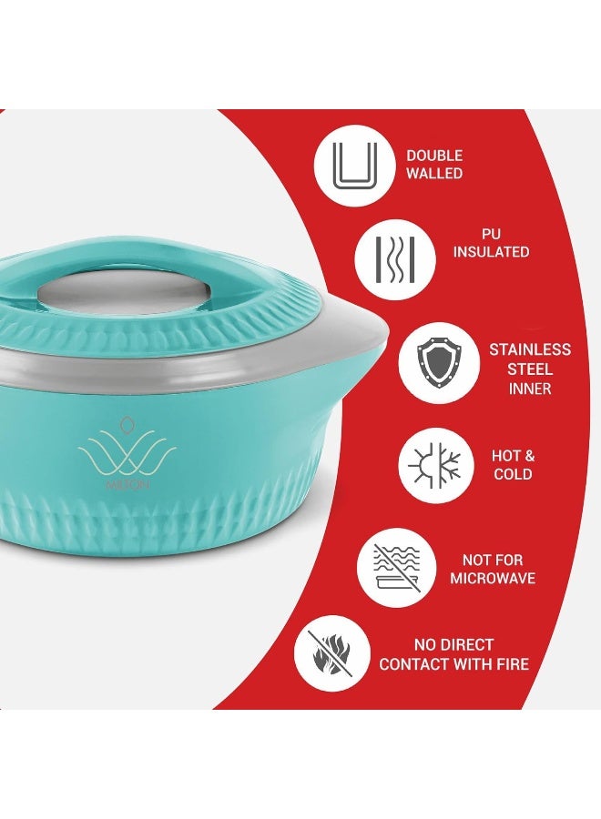 Milton Royal 2500 Insulated Inner Stainless Steel Casserole, 2.05 Litres, Blue | BPA Free | Food Grade | Hot & Cold - Image 3