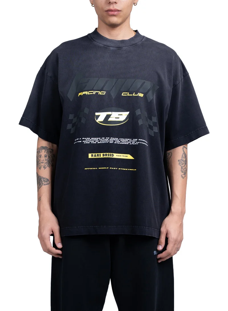 Tanjim Squad TS RACING ACID WASH T-SHIRT-BLACK
