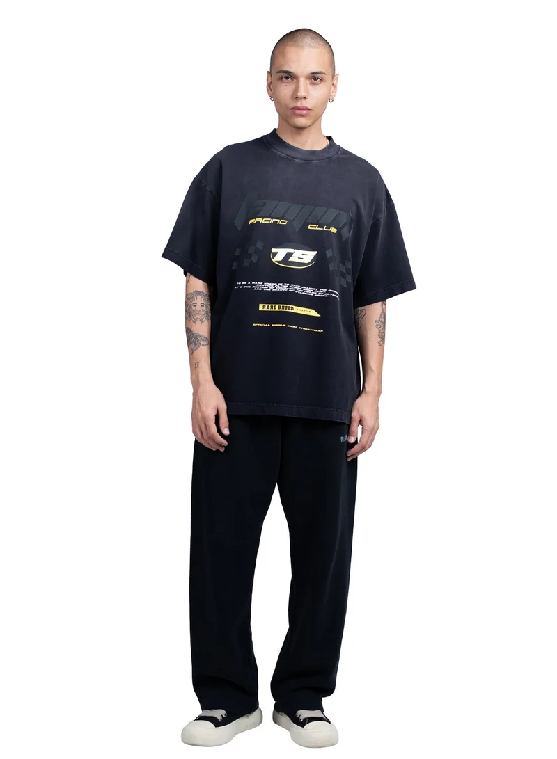 Tanjim Squad TS RACING ACID WASH T-SHIRT-BLACK