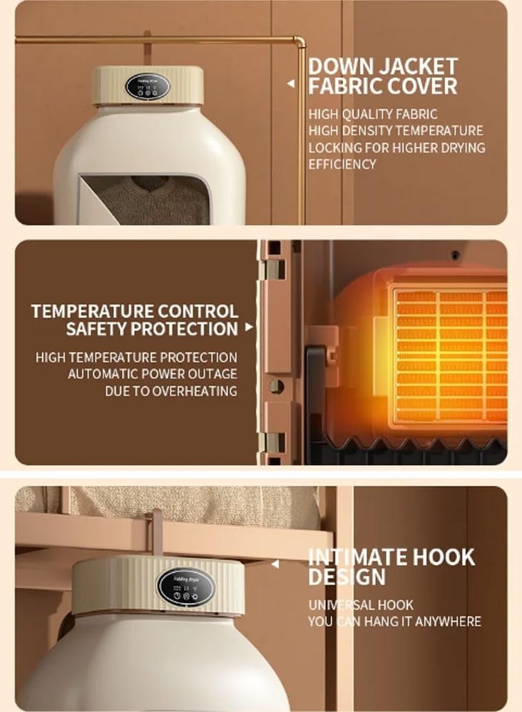 Portable Electric Clothes Dryer, Mini Foldable Dryer Machine, 2 Speed Settings, with Dryer Bag - Image 4