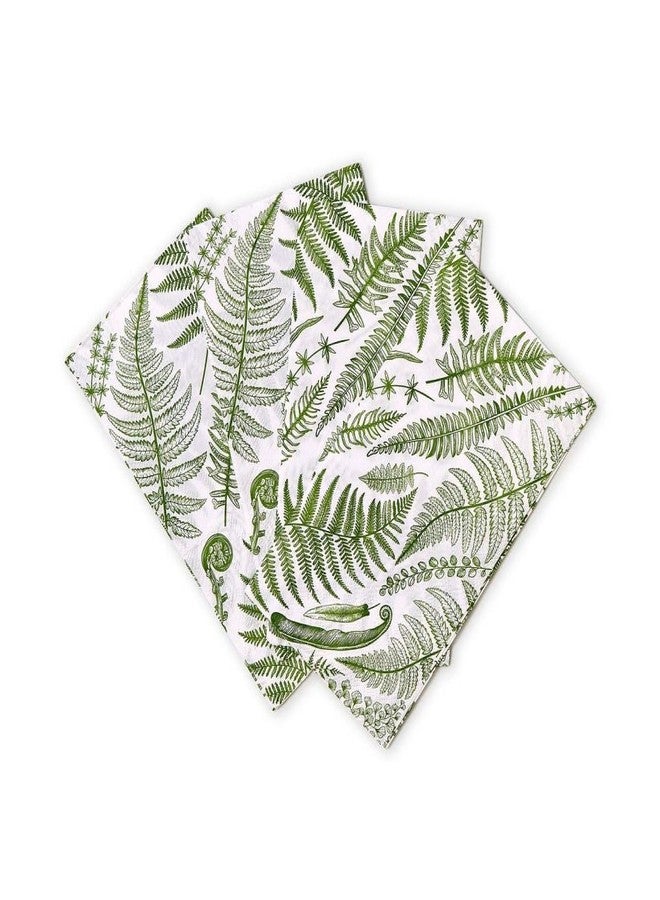 Two's Company Fern 3-Ply Guest Towels Pack of 20 Elegant Paper Napkins for Parties or Dining, Nature-Inspired Disposable Dinner Napkins - Image 4