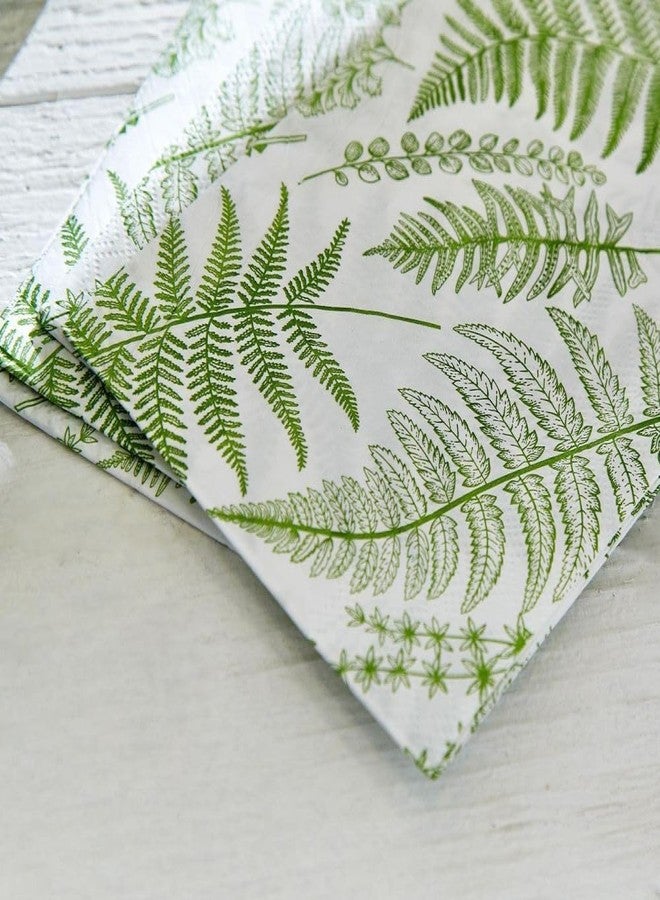 Two's Company Fern 3-Ply Guest Towels Pack of 20 Elegant Paper Napkins for Parties or Dining, Nature-Inspired Disposable Dinner Napkins - Image 2