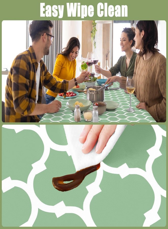 smiry غطاء طاولة نزهة مستطيل الشكل من سميري، مفارش طاولة تخييم مرنة مقاومة للماء لطاولات بطول 6 أقدام، واقي مفرش طاولة من الفينيل قابل للمسح ومدعم بالفلانيل للاستخدام الداخلي والخارجي (أخضر حكيم، 30 × 72 بوصة) - Image 4