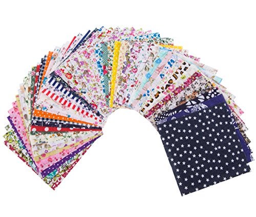 Penta Angel 4 x 4 Inch/10 x 10cm 100 Pieces Assorted Pre-Cut Printing Cotton Cloth Square Bundle Quilt Craft Fabric Patchwork DIY Sewing Scrapbooking Quilting Dot Pattern (100 pcs) - Image 5