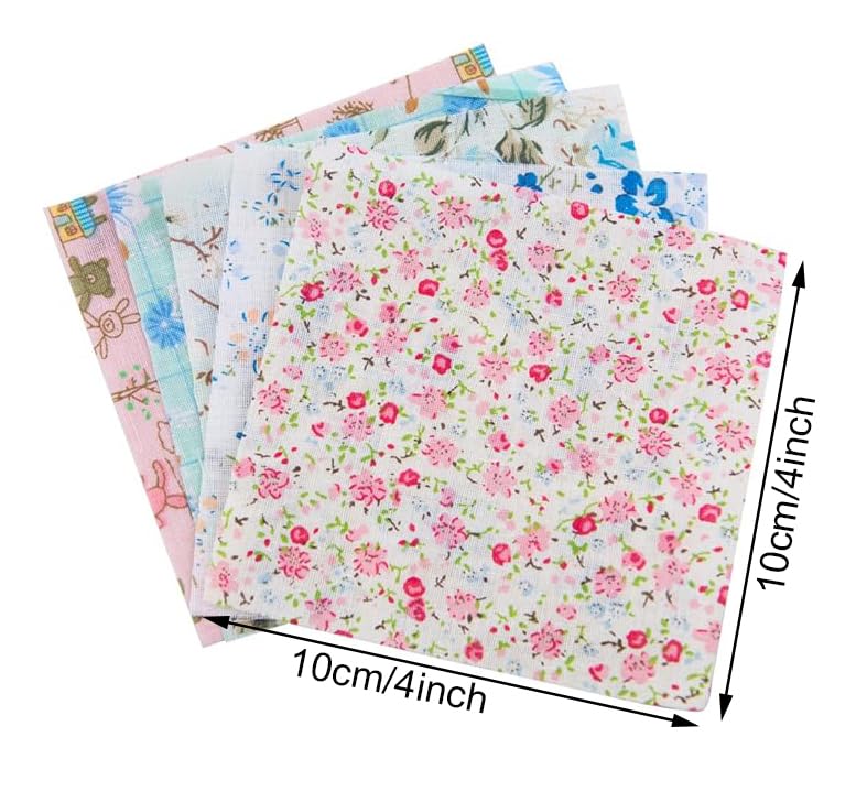 Penta Angel 4 x 4 Inch/10 x 10cm 100 Pieces Assorted Pre-Cut Printing Cotton Cloth Square Bundle Quilt Craft Fabric Patchwork DIY Sewing Scrapbooking Quilting Dot Pattern (100 pcs) - Image 2