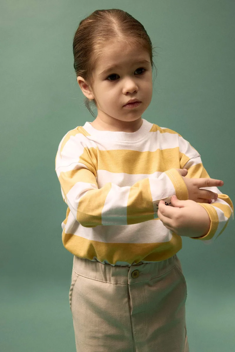 ديفاكتو Baby Boy Crew Neck Striped T-Shirt