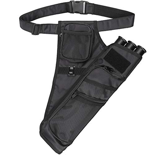XTACER 3 Tube Hip Quiver Hunting Training Camo Archery Arrow Quiver Holder Bow Belt Waist hanged Target Quiver (Black -3 Tube) - Image 1