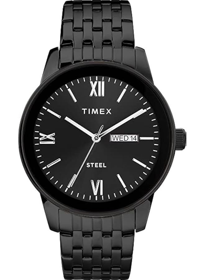 تيميكس ساعة كوارتز رجالية بشاشة تناظرية وسوار من الفولاذ المقاوم للصدأ Tw2T50400