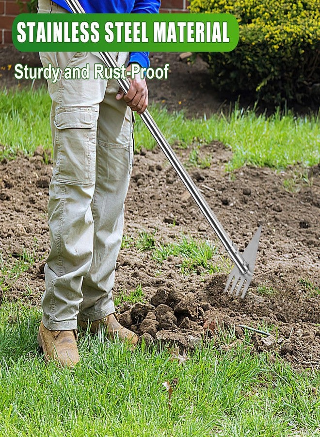BARAYSTUS Dual Headed Hoe Garden Tool, 29.5"-57.7" Adjustable Long Handle Hoe Garden Tool, Stainless Steel Hoe Cultivator Gardening Tool, for Gardening Planting, Weeding, Digging, Loosening Soil - Image 3