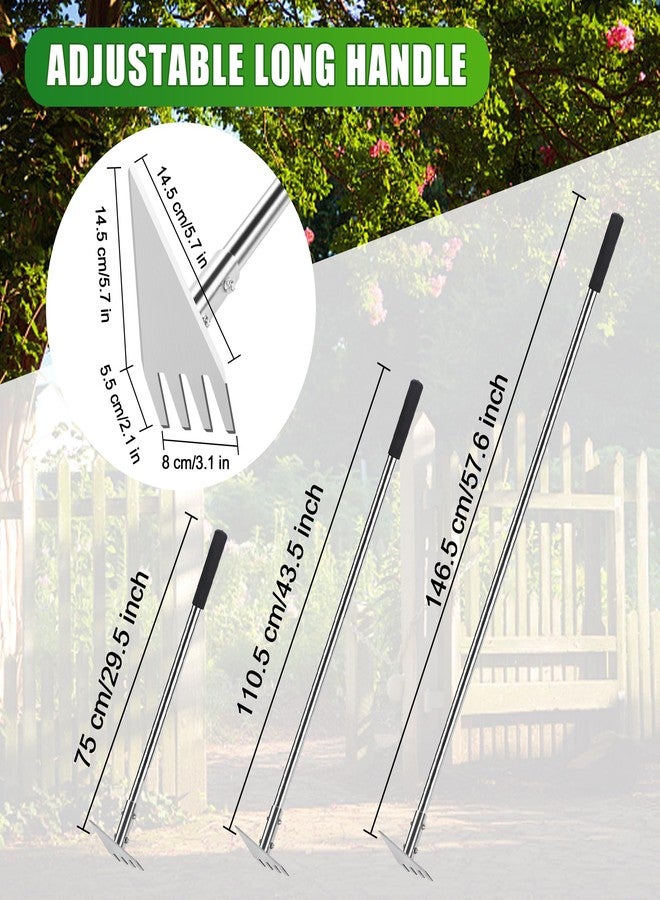 BARAYSTUS Dual Headed Hoe Garden Tool, 29.5"-57.7" Adjustable Long Handle Hoe Garden Tool, Stainless Steel Hoe Cultivator Gardening Tool, for Gardening Planting, Weeding, Digging, Loosening Soil - Image 5