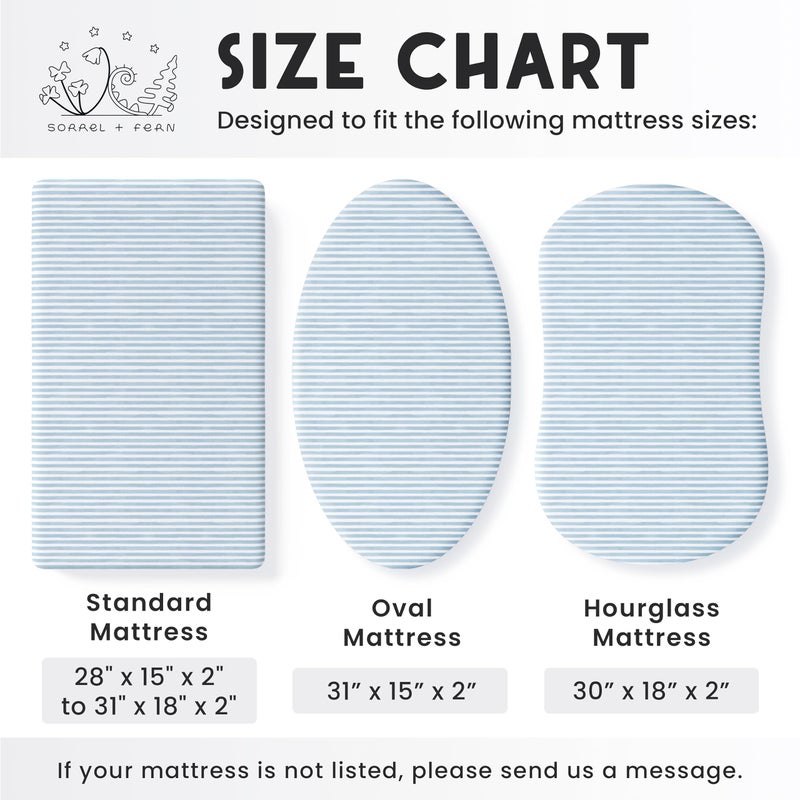 Sorrel + Fern Baby Bassinet Sheets for Boy, Girl (Airplanes & Clouds) 2-Pack - Fitted Bedside Bassinet Sheets - Buttery Soft Cotton Blend for Standard Mattress Pad - Image 5