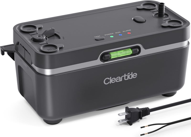 Cleartide Condensate HVAC Pump, Ultra-Quiet 25dB, 1/30 HP 135 GPH, Automatic Condensate Removal Pump with Safety Switch for Air Conditioner/Furnace/Dehumidifier/Ice Machine, 100-240V, 27ft Head Height - Image 1