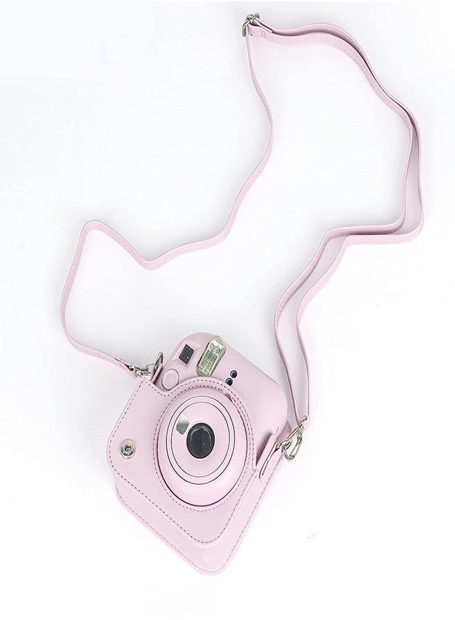 FotoCart Instax Mini 12 Camera Case, PU Leather Protective Camera Bag for Fujifilm Instax Mini 12 Camera (Blossom Pink) - Image 4