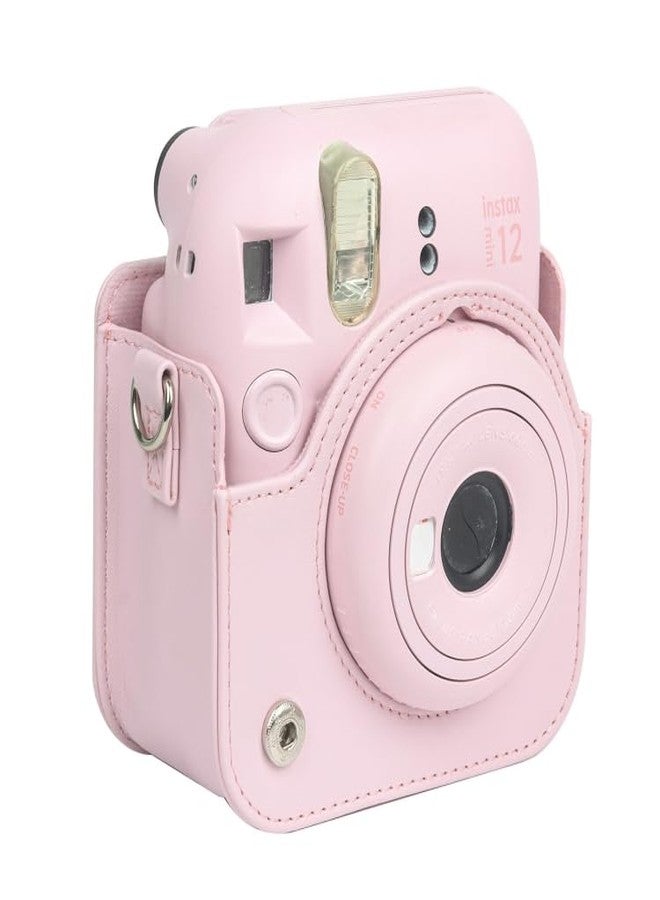 FotoCart Instax Mini 12 Camera Case, PU Leather Protective Camera Bag for Fujifilm Instax Mini 12 Camera (Blossom Pink) - Image 3