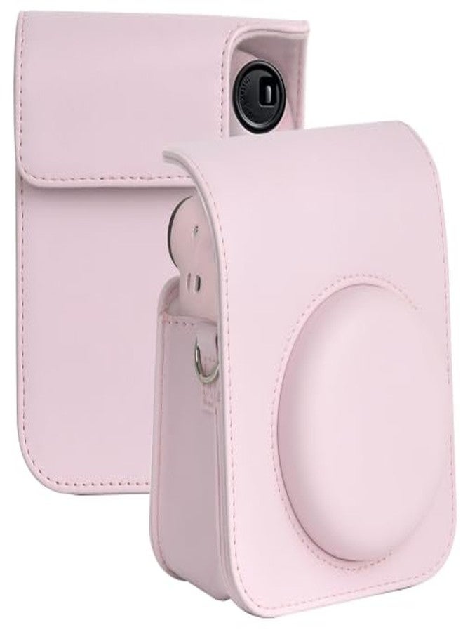 FotoCart Instax Mini 12 Camera Case, PU Leather Protective Camera Bag for Fujifilm Instax Mini 12 Camera (Blossom Pink) - Image 2
