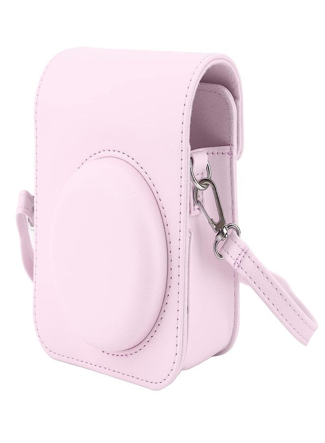 FotoCart Instax Mini 12 Camera Case, PU Leather Protective Camera Bag for Fujifilm Instax Mini 12 Camera (Blossom Pink) - Image 1
