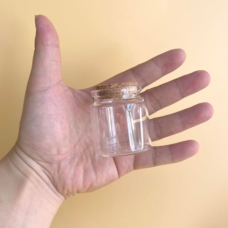 EWEIGEER 4 pcs 60ml Small Glass Bottles with Cork Stopper,Spell Jars,Decorative Bottle,Vials Jars,Cute Storage Jar,Wishing Bottle 47x50mm(1.85x1.97inch) - Image 2