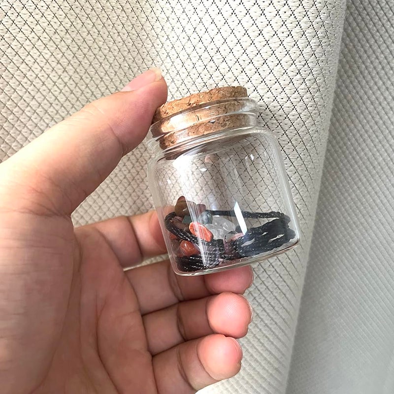 EWEIGEER 4 pcs 60ml Small Glass Bottles with Cork Stopper,Spell Jars,Decorative Bottle,Vials Jars,Cute Storage Jar,Wishing Bottle 47x50mm(1.85x1.97inch) - Image 3