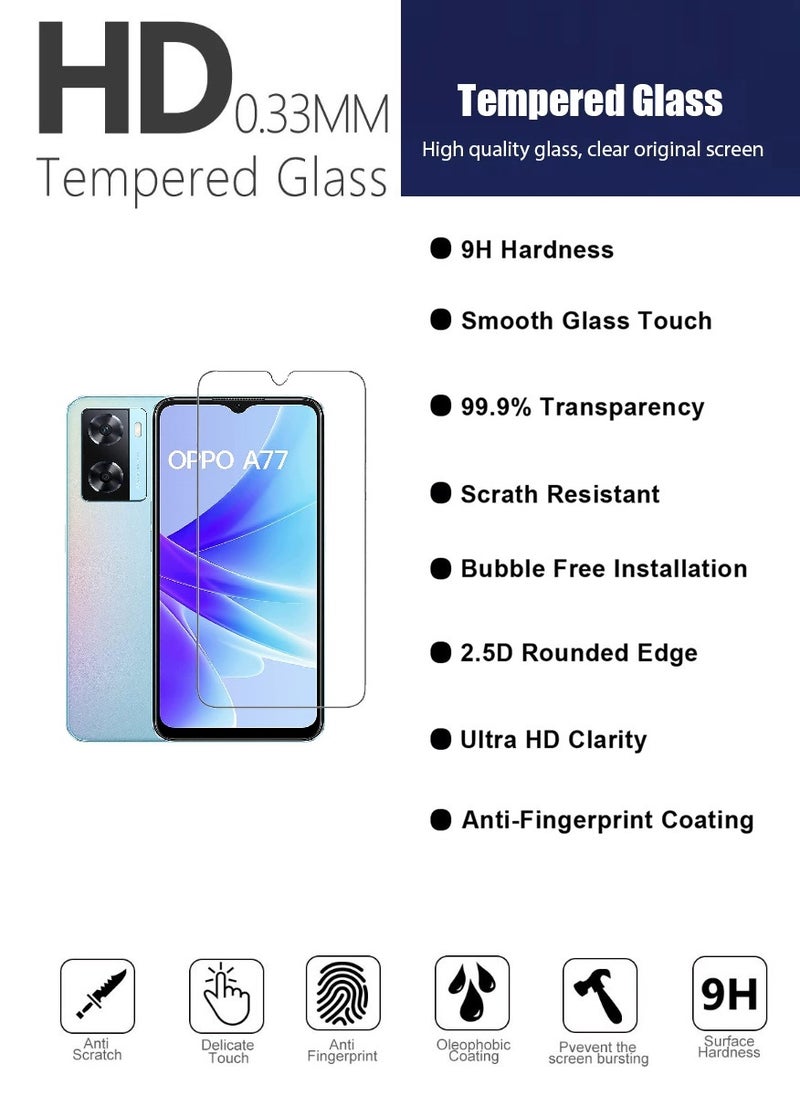 Tempered Glass Screen Protector Clear Designed For Oppo A77 4G Full Screen Coverage And Bubble Free