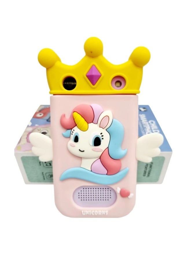 MOCOM Kids 3D Interactive Smart Phone with 360° Rotating HD Camera & Touch Screen | Educational Games, MP3 & Eye Protection | Durable, Child-Friendly Learning Toy for Ages 3+ Kids Gift  - Image 2