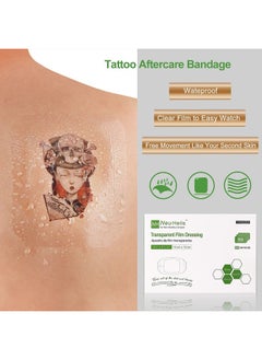 NEUHEILS NeuHeils Transparent Film Dressing, Large Waterproof Wound Cover Bandage 4''x4.75'', 50 Packs, Post Surgical Shower or IV Shield, Tattoo Aftercare Bandage, Adhesive Patch 4 x 4 3/4 Inch  - Image 2