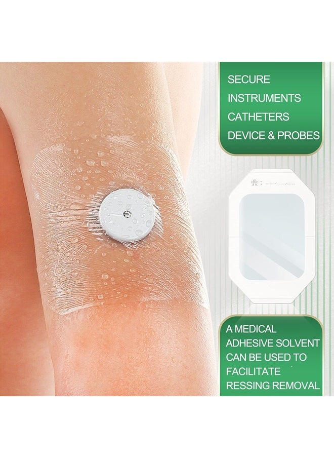 NEUHEILS - NeuHeils Transparent Film Dressing, Large Waterproof Wound Cover Bandage 4''x4.75'', 50 Packs, Post Surgical Shower or IV Shield, Tattoo Aftercare Bandage, Adhesive Patch 4 x 4 3/4 Inch - Image 1