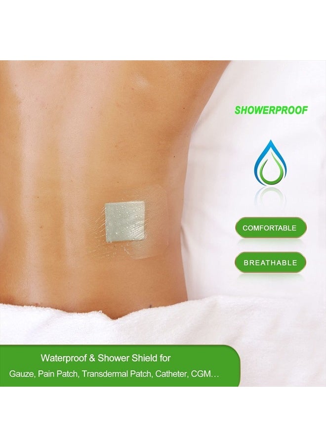 NEUHEILS - NeuHeils Transparent Film Dressing, Large Waterproof Wound Cover Bandage 4''x4.75'', 50 Packs, Post Surgical Shower or IV Shield, Tattoo Aftercare Bandage, Adhesive Patch 4 x 4 3/4 Inch - Image 1