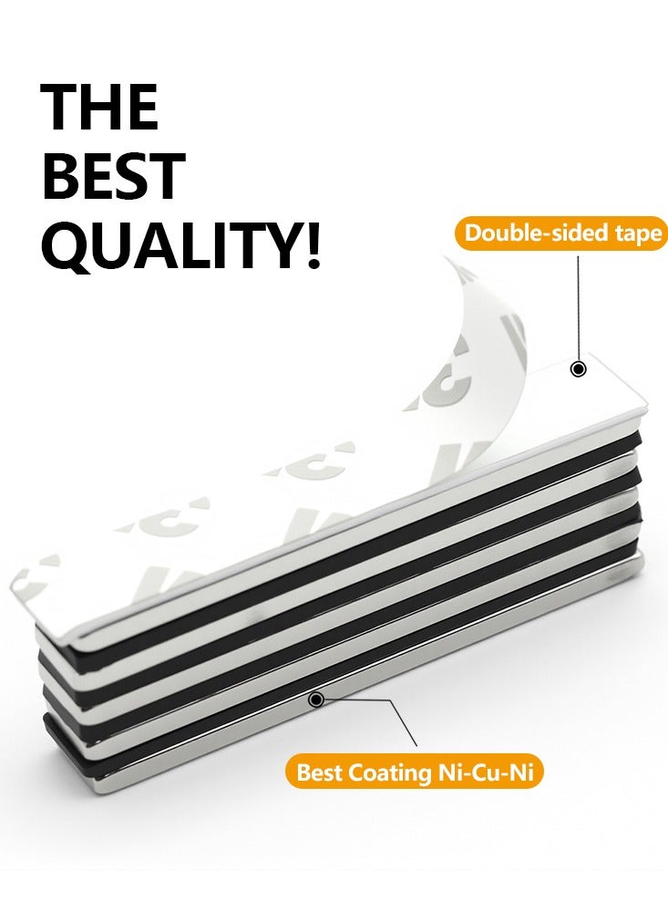 5Pcs 60x10x3mm Neodymium Magnet Strong Permanent Magnetic with Double-Sided Adhesive for DIY Fridge Decoration And Tidying 2.36X0.39X0.12inch - Image 4
