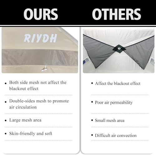 RIYDH Bed Tent Bed Canopy Breathable 100% for Adult and Kids- Original Design Light Reduction 93% Sleeping Dream Tents Indoor Portable Big Space with String Light 3 Doors Twin Full Queen King Size - Image 4
