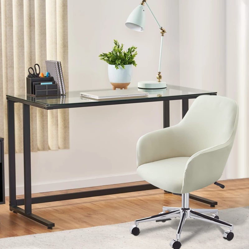 Iauddy Swivel Armchair Accent Dining Chair Cover for Office, Stretch Mid-Back Office Desk Chair Sliopcover Leisure Arm Chair Protector with arms for Living Room - Image 4