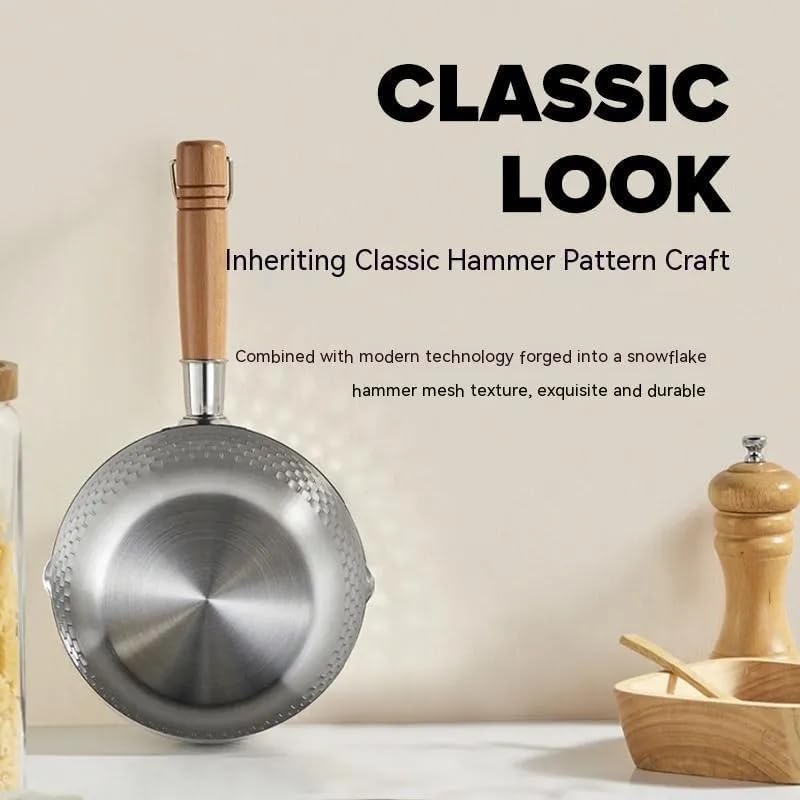 KERFORA Authentic Japanese Sauce Pan Traditional Design with Wooden Handle Mini Size for Milk Heating Sauce Making Oil Pouring Melting Ideal for Compact Kitchens - Image 4