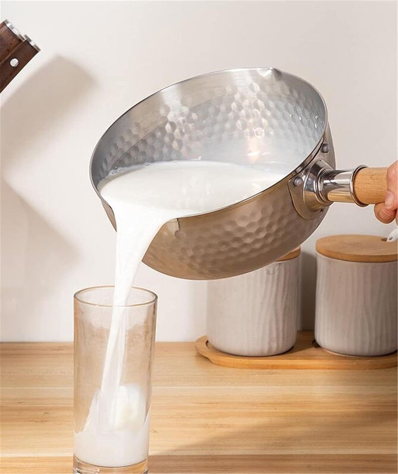 KERFORA Authentic Japanese Sauce Pan Traditional Design with Wooden Handle Mini Size for Milk Heating Sauce Making Oil Pouring Melting Ideal for Compact Kitchens - Image 5