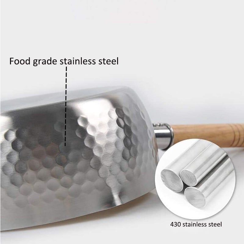 KERFORA Authentic Japanese Sauce Pan Traditional Design with Wooden Handle Mini Size for Milk Heating Sauce Making Oil Pouring Melting Ideal for Compact Kitchens - Image 2