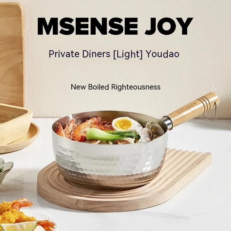 KERFORA Authentic Japanese Sauce Pan Traditional Design with Wooden Handle Mini Size for Milk Heating Sauce Making Oil Pouring Melting Ideal for Compact Kitchens - Image 3