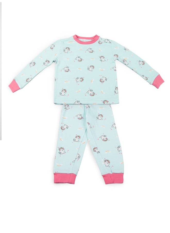 Keebee Organic Cotton Nightsuit combo set of 2 - Unicorn - Image 2