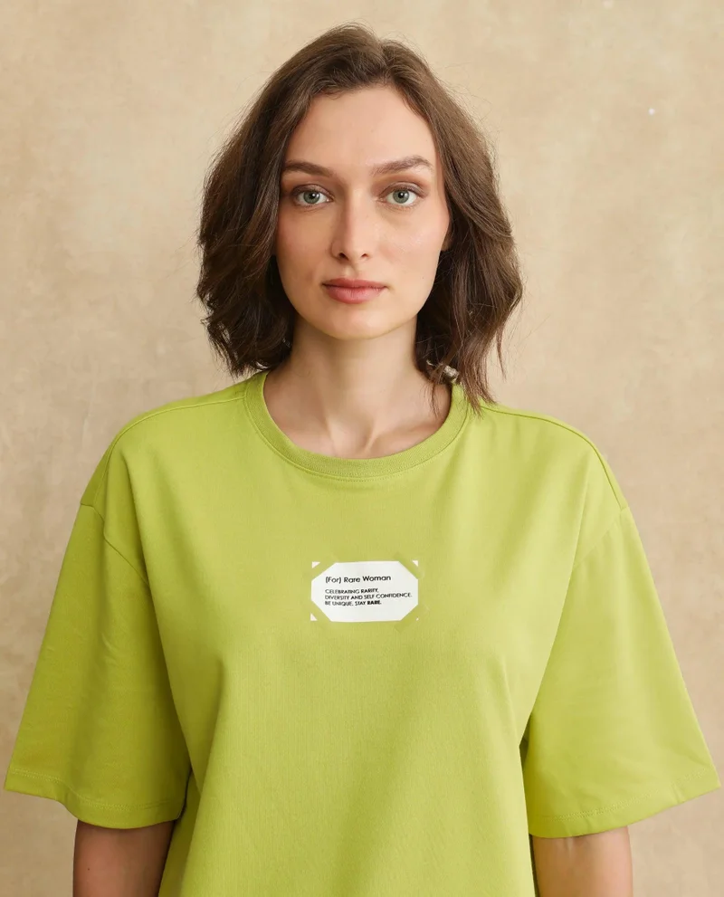 Rareism Women's Floral Printed Oversized T-Shirt