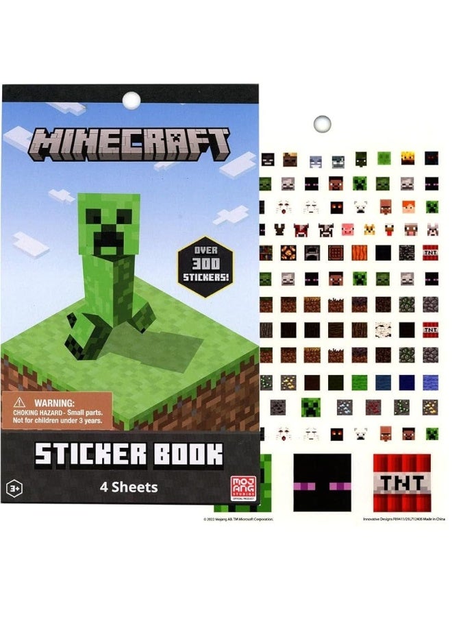 Innovative Designs Minecraft 4 Sheet Sticker Pad, 200+ Stickers