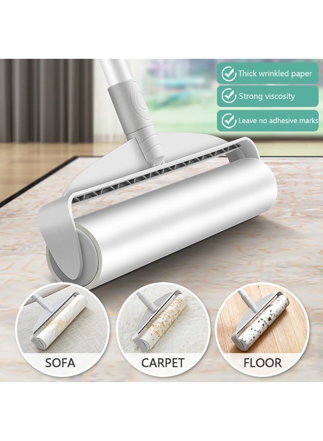 Lint Remover Roller, Extra Sticky Reusable Lint Roller with 9 Refiils and Retractable Long Handle for Dust and Hair Removal, Pet Hair Remover Roller for Clothes, Sofa, Bed, Carpet and Floor  - Image 5