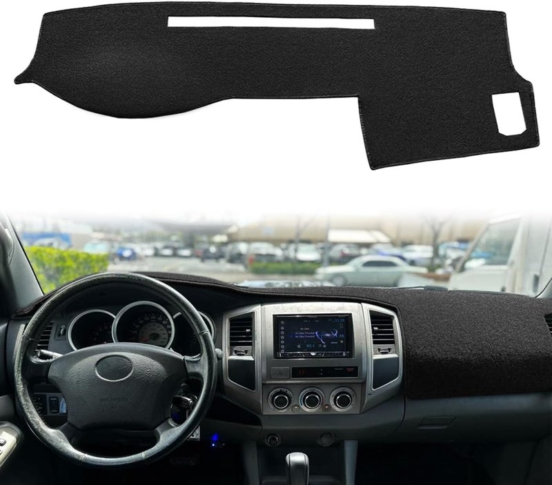 Fcovergurus Dash Cover Mat for Toyota Tacoma 2005-2015 - Black Dashboard Protector - Image 1