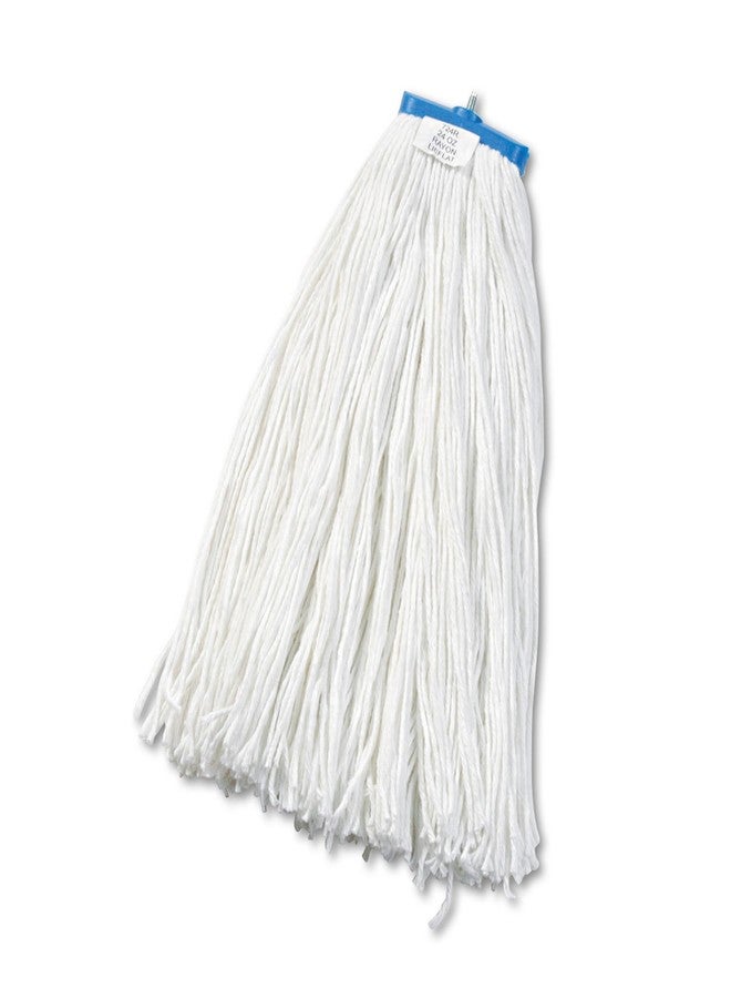 Boardwalk BWK724RCT 24 oz. Cut-End Lie-Flat Rayon Wet Mop Head - White (12/Carton)