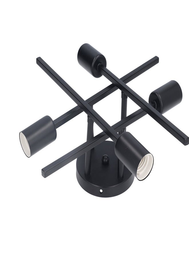 Modern Ceiling Light Fixture 4 Lights Semi Flush Mount Pendant Chandeliers E27 Black 110‑220V - Image 5