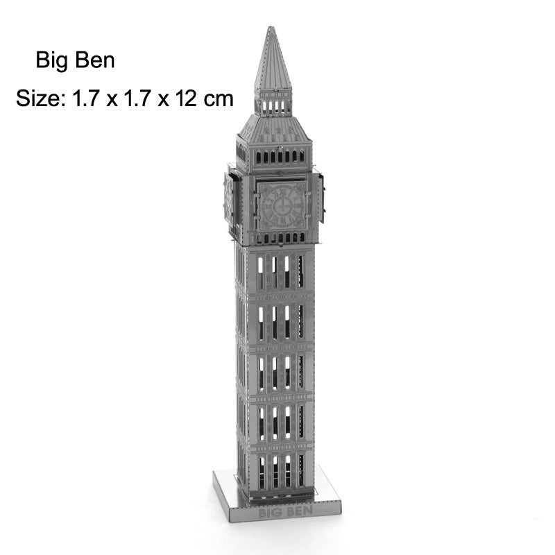 3D Stereo Metal Puzzle Building Series Eiffel Tower Lighthouse White House Sleeping Beauty Castle Assembly Model Birthday Gift - Image 4