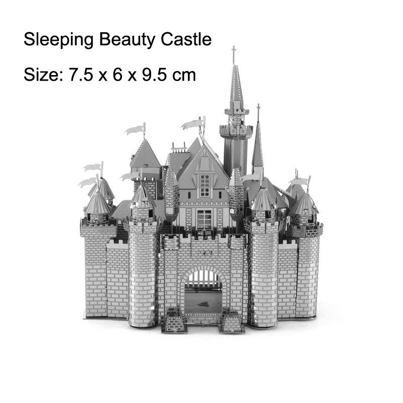 3D Stereo Metal Puzzle Building Series Eiffel Tower Lighthouse White House Sleeping Beauty Castle Assembly Model Birthday Gift - Image 3