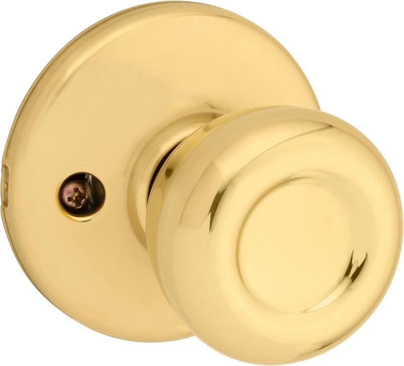Kwikset Tylo Interior Passage Door Knob Handle For Closet and Hallway Doors NonLocking Doorknob in Polished Brass - Image 2