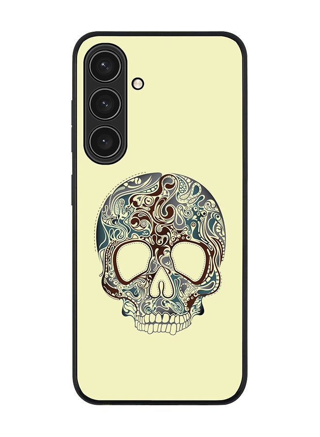 Stylizedd Rugged Black edge case for Samsung Galaxy S24 Plus, Slim fit Soft Case Flexible Rubber Edges Anti Drop TPU Gel Thin Cover- Skully Tattoo - Image 1